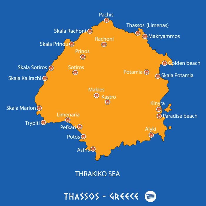 Karte Thasos